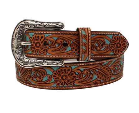 Ariat Floral Turquoise Belt 1 1/2